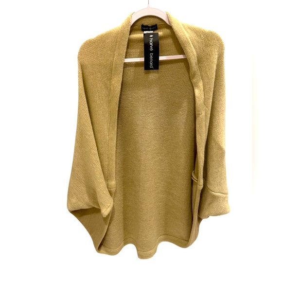 Harve Benard Grandma Coastal Cottage Soft Knit Open Cardigan Cape Tan OS - Picture 1 of 4